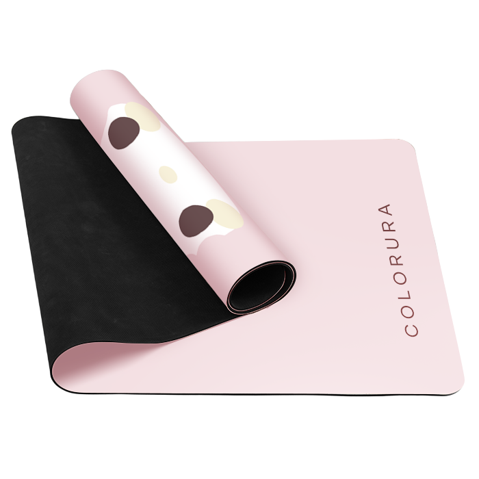 COLORURA Sheep Print Yoga Mat 1.5mm Thin Travel PU Natural Rubber Non Slip Sweat Absorbent Durabl